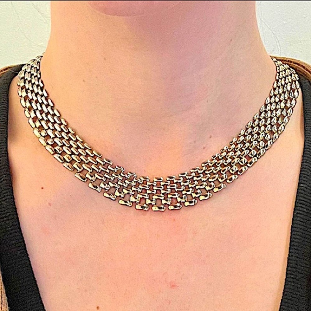 Gold Lattice Collier Choker Necklace